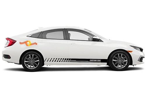 Calcomanías de vinilo con rayas y panel basculante de carreras para Honda Civic EX
