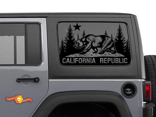 Jeep Wrangler Rubicon Hardtop California Republic Bear Parabrisas Pegatina Calcomanía JKU JLU 2007-2019 o Tacoma 4Runner Tundra Suba Charger Challenger - 36
