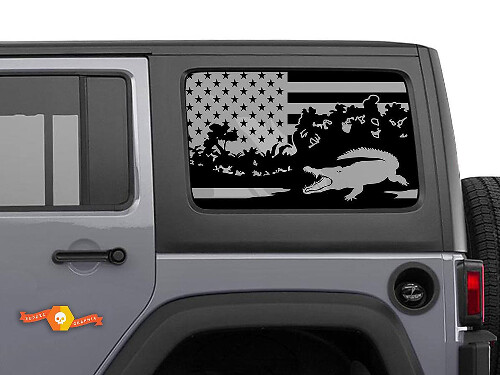 Calcomanía para ventana lateral con techo rígido de la bandera de EE. UU., compatible con Tacoma 4Runner Tundra Suba Jeep Wrangler
