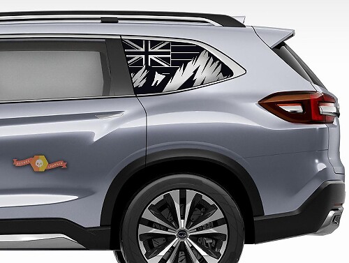 Suba Ascent Forester Hardtop Bandera de EE. UU. Bandera de montañas Hawaii Parabrisas calcomanía JKU JLU 2007-2019 o Tacoma 4Runner Tundra Dodge Challenger Charger Wrangler Rubicon - 101
