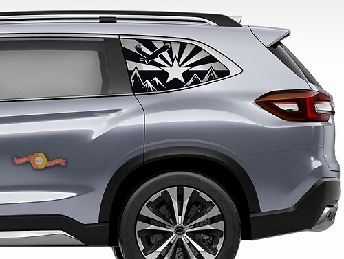 Suba Ascent Forester Ventana lateral Bandera de EE. UU. Bandera de montañas Calcomanías de Arizona Pegatina
