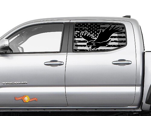 Toyota Tacoma 4Runner Tundra Hardtop USA Flag Forest Eagle Parabrisas Pegatina Calcomanía JKU JLU 2007-2019 o Dodge Challenger Charger Suba Ascent Forester Wrangler Rubicon - 114
