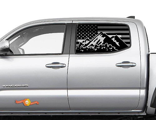 Calcomanía de vinilo para ventana lateral con bandera de EE. UU. para Toyota Tacoma