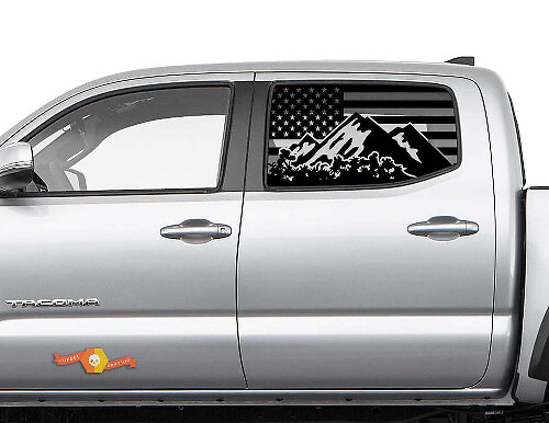 Calcomanía de vinilo para ventana lateral con bandera de EE. UU. para Toyota Tacoma