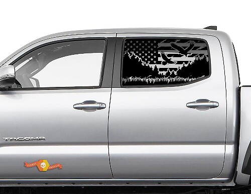 Toyota Tacoma 4Runner Tundra Hardtop USA Flag Mountain Eagle Parabrisas Pegatina Calcomanía JKU JLU 2007-2019 o Dodge Challenger Charger Suba Ascent Forester Wrangler Rubicon - 119
