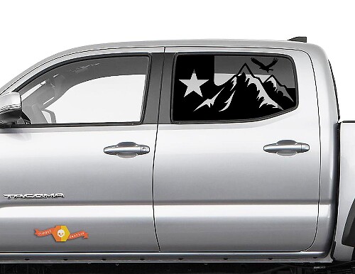 Toyota Tacoma 4Runner Tundra Hardtop Flag Texas Mountains Eagle Parabrisas Pegatina Calcomanía JKU JLU 2007-2019 o Dodge Challenger Charger Suba Ascent Forester Wrangler Rubicon - 145
