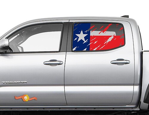 Calcomanía de ventana lateral destruida con bandera de Texas para Toyota Tacoma 4Runner Tundra
