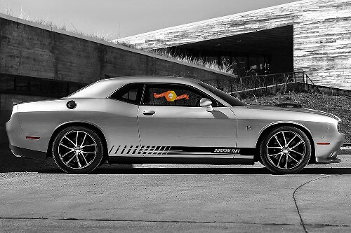 Calcomanías de vinilo con rayas de panel basculante de carreras para Dodge Challenger
