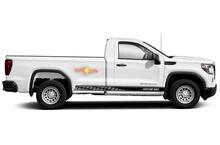 Calcomanías de vinilo con rayas de panel basculante de carreras para GMC Sierra 1500
 2