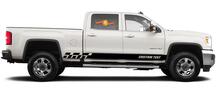 Calcomanías de vinilo con rayas de panel basculante de carreras para GMC Sierra 2500HD
 4