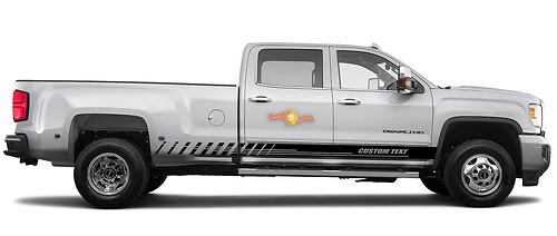 Pegatina de vinilo de franjas de competición personalizadas para paneles laterales de GMC Sierra 3500HD