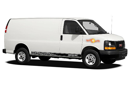 Calcomanías de vinilo con rayas de panel basculante de carreras para GMC Savana Cargo
