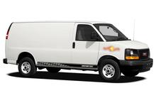 Calcomanías de vinilo con rayas de panel basculante de carreras para GMC Savana Cargo
 2