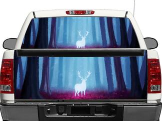 Deer Moose en el bosque violeta Otoño Ventana trasera O puerta trasera Calcomanía Pegatina Camioneta SUV Coche
