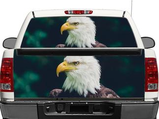 Calcomanía para ventana trasera o puerta trasera de águila calva americana, pegatina para camioneta, SUV, coche
