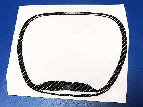 Aro de adhesivo abombado de embellecedor de volante estilo carbono para Dodge_1