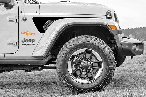 Jeep Gladiator Wrangler JL JLU Gravity Style Extended Fender Vent Blackout Vinilo adhesivo adhesivo Gráficos

