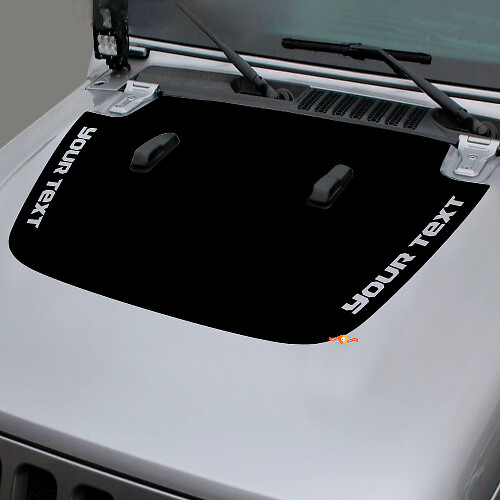 Calcomanía de vinilo para capó de texto personalizado en negro para Jeep Gladiator y Wrangler