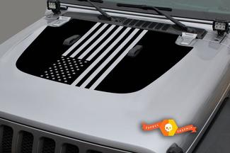 Jeep Gladiator Side JT Wrangler JL JLU Hood EE. UU. Estilo de bandera Vinilo adhesivo Kit de gráficos para 2018-2021
