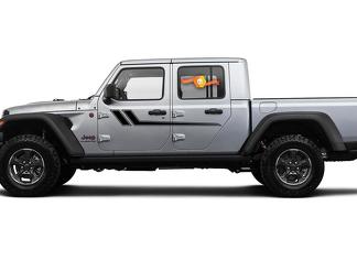 Jeep Gladiator Side JT Wrangler JL JLU puertas rayas estilo vinilo calcomanía pegatina gráficos kit para 2018-2021
