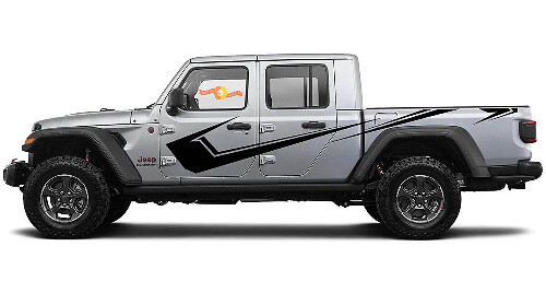 Kit de vinilos adhesivos de línea lateral afilada curva para Jeep Gladiator JT