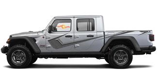 Jeep Gladiator Side JT Wrangler JL JLU dot estructura puertas rayas estilo vinilo calcomanía pegatina gráficos kit para 2018-2021
