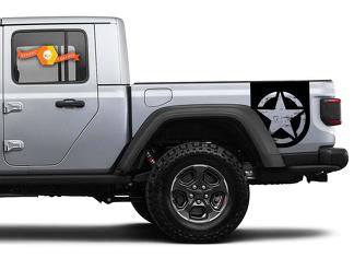 Par de calcomanías de estrellas para puertas laterales de Jeep Gladiator, kit de rayas gráficas de vinilo para 2020-2021 para ambos lados
