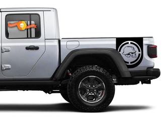 Par de rayas de puerta lateral de Jeep Gladiator Metal Mulisha Aim calcomanías vinilo gráficos kit de rayas para 2020-2021 para ambos lados
