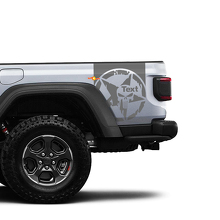 Par de pegatinas de Jeep Gladiator para puertas laterales, pegatinas de Punisher destruidas por estrellas, kit de rayas gráficas de vinilo para 2020-2021 para ambos lados
 2