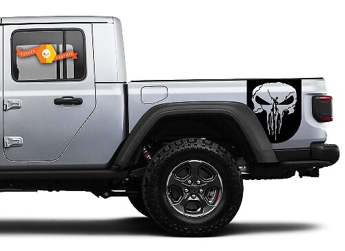 Kit de Calcomanías de Vinilo de Cráneo Punisher para la Parte Trasera Lateral del Jeep Gladiator