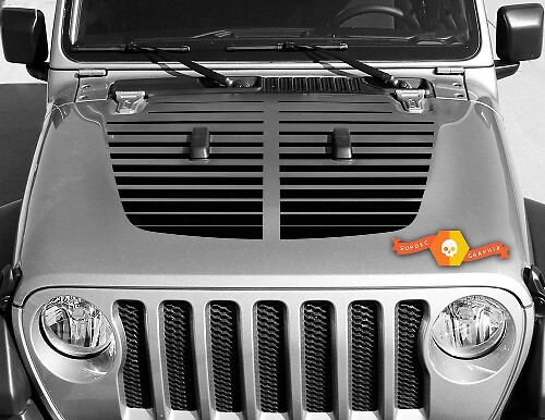 Jeep Gladiator JT Wrangler líneas Split JL JLU Hood estilo vinilo calcomanía kit de gráficos para 2018-2021

