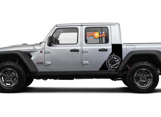Jeep Gladiator Bandera militar lateral EE. UU. Calcomanía de estrella Estilo de fábrica Cuerpo Vinilo Gráfico Rayas Kit 2018-2021
