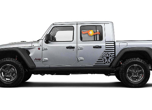 Pegatina de vinilo con estrella militar y bandera de EE. UU. para Jeep Gladiator