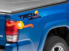 Pegatinas de vinilo laterales con logo vintage de atardecer en montañas TRD para Toyota Tacoma Tundra FJ Cruiser 2