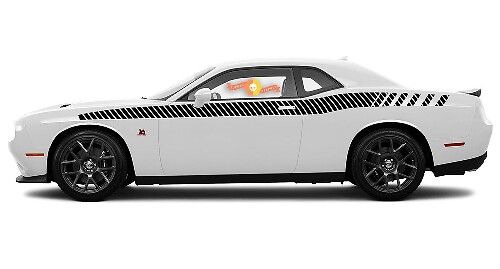 Kit de franjas de carreras de línea corporal de longitud completa para Dodge Challenger