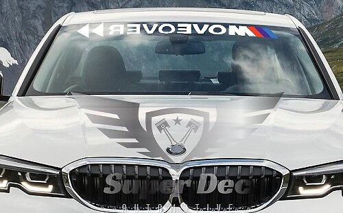 Vinilo adhesivo para parabrisas Move Over estilo M para BMW Serie G/F/E