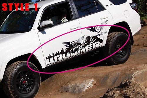 Pegatina adhesiva lateral de vinilo paisaje de montañas para Toyota 4Runner 2009-2024_1