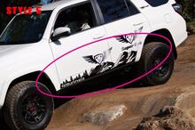 Pegatina adhesiva lateral de vinilo paisaje de montañas para Toyota 4Runner 2009-2024_4