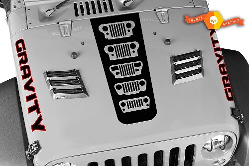 Kit de Calcomanías para Capó y Laterales Gravity Grille Evolution para Jeep Wrangler y Gladiator