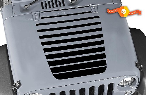 Jeep calcomanía capucha con rayas vinilo cualquier color pegatina JK LJ TJ 2007-2018
