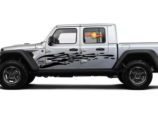 Jeep Gladiator Side JT Extra Large Side Drip Style Vinilo adhesivo Kit de gráficos para 2018 - 2021
