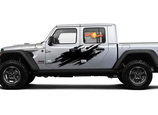 Jeep Gladiator Side Extra Large Side Splash estilo único vinilo calcomanía kit de gráficos para JT 2018-2021
