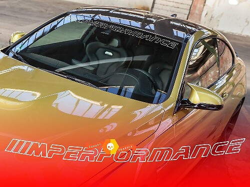 Calcomanía de vinilo para parabrisas con letras de contorno M Performance para BMW