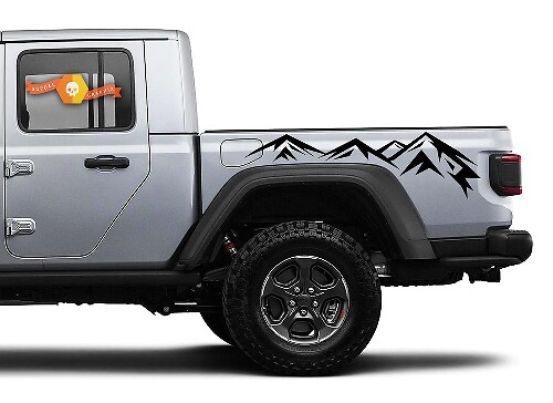 Jeep Gladiator 2 Side JT Large Mountain RangeSticker Calcomanía Calcomanía Calcomanía Estilo Fábrica Cuerpo Vinilo Gráfico Rayas Kit 2018 - 2021
