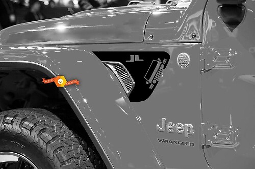 Etiqueta adhesiva de vinilo de ventilación delantera JL para guardabarros delantero Jeep Wrangler 2018-2021