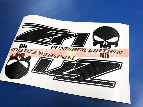 Par de Z71 Punisher Edition 4X4 Off Road Vinilo Carbono Pegatinas Calcomanías camión Silverado Chevrolet
