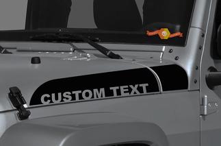 Par de Jeep Wrangler Gladiator JT JL JLU Rubicon Hood Custom Text Spear Vinyl Decal Graphic kit para 2018-2021
