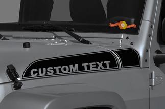 Par de Jeep Wrangler Gladiator JT JL JLU Rubicon Hood Custom Text Trim Spear Vinyl Decal Graphic kit para 2018-2021
