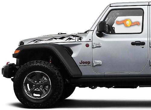 Par de Vinilos Laterales para Capó Mountain para Jeep Wrangler y Gladiator
