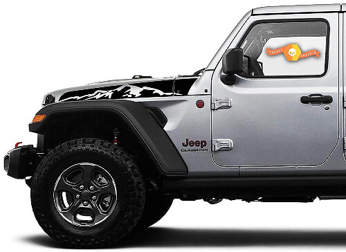 Juego de pegatinas de vinilo con rayas estilo montaña para capó de Jeep Wrangler Gladiator Rubicon